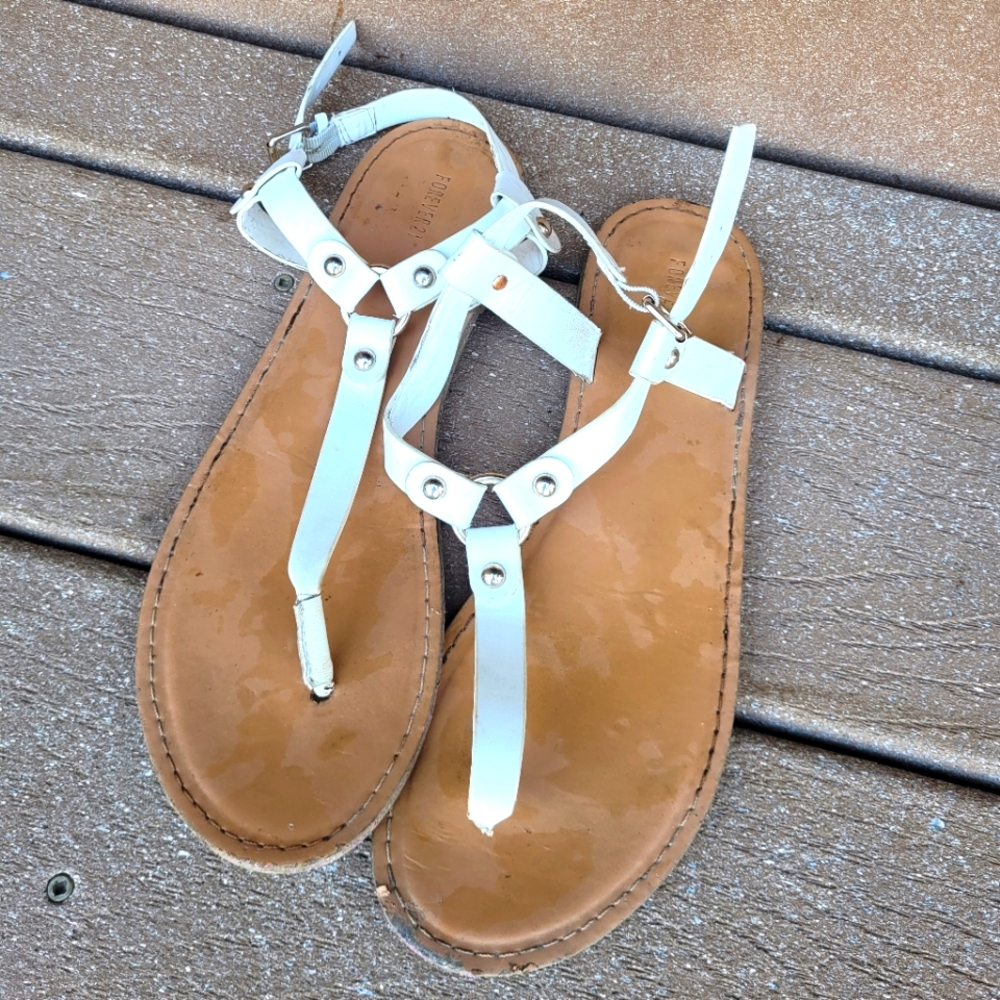 White strappy sandals